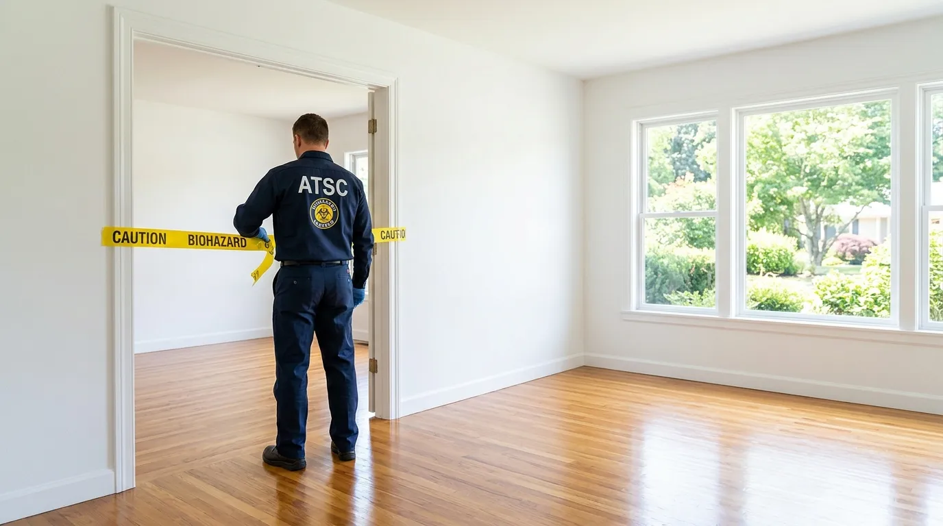 Certified biohazard cleanup crew performing Decomposition Cleanup in West Oak Lane